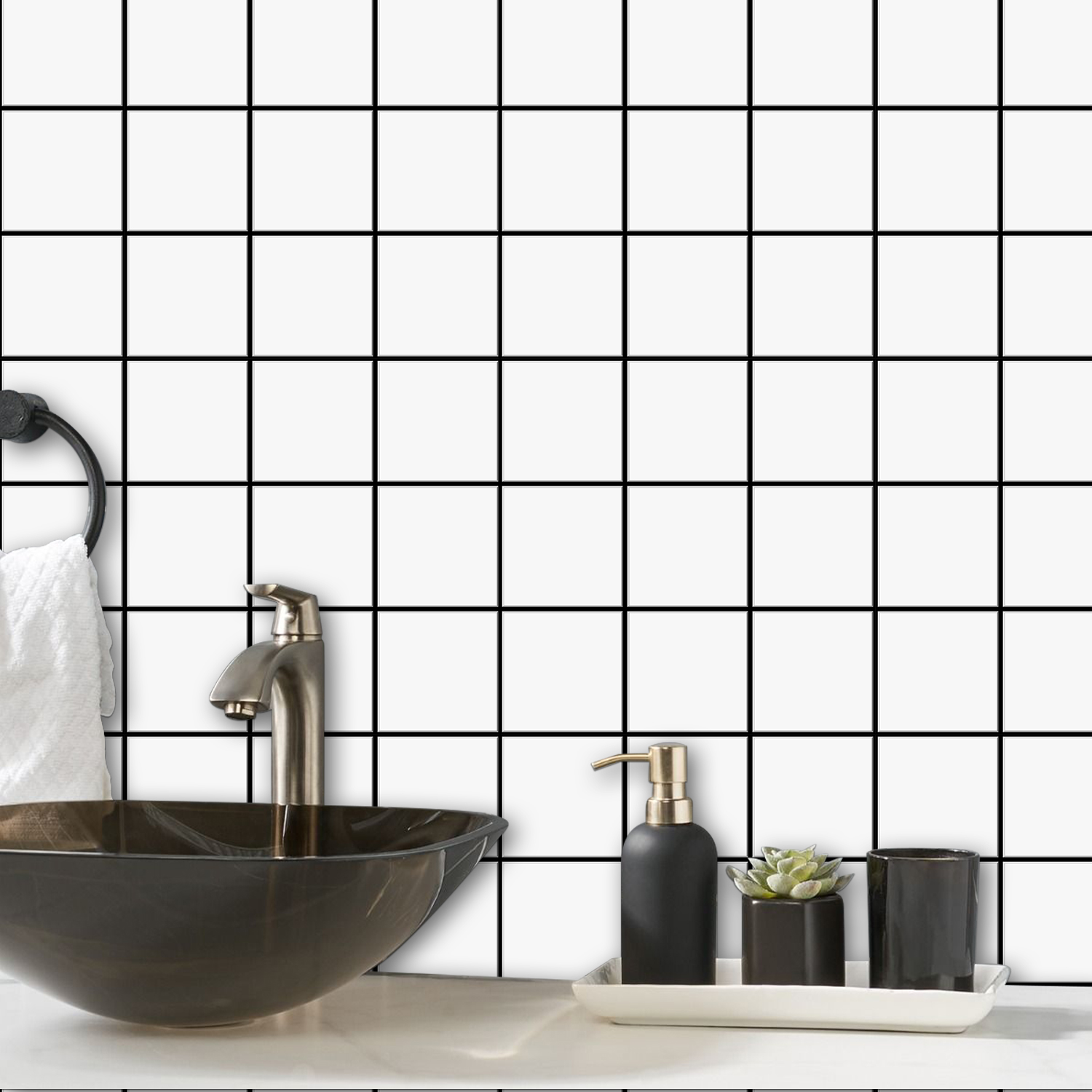 Commercial Kitchen Wall Panels - 10 pegatinas cuadradas premium para azulejos
