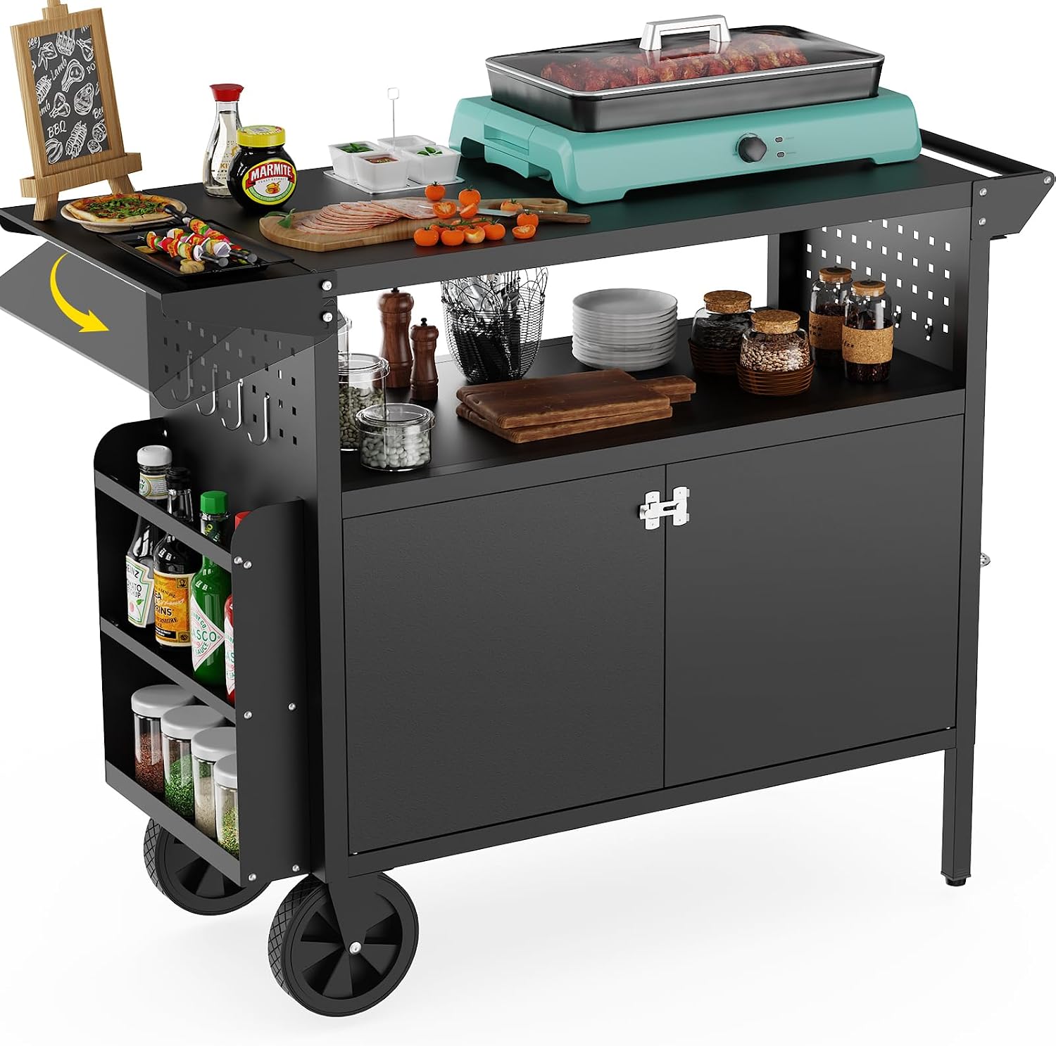 Commercial Kitchen Organization - Carrito de parrilla para exteriores con
