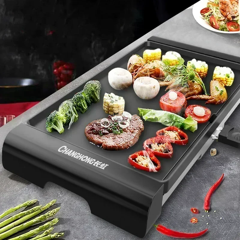 Electric Griddle Flat Top - Parrilla eléctrica grande sin humo para
