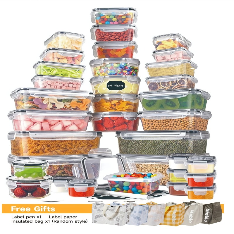 Commercial Kitchen Organization - Juego de 48 Recipientes para Almacenamiento