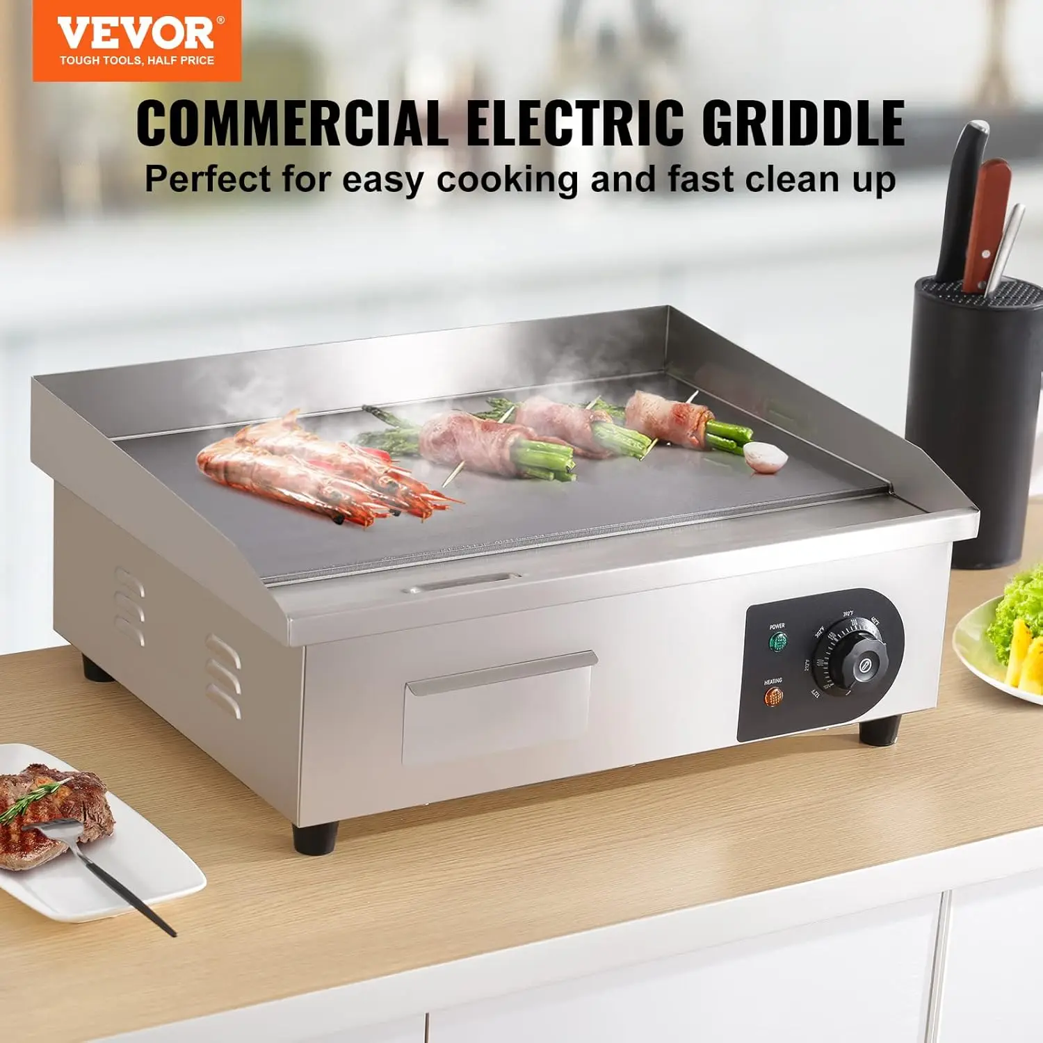 Plancha eléctrica comercial nó - Electric Griddle Flat Top reseña y precio