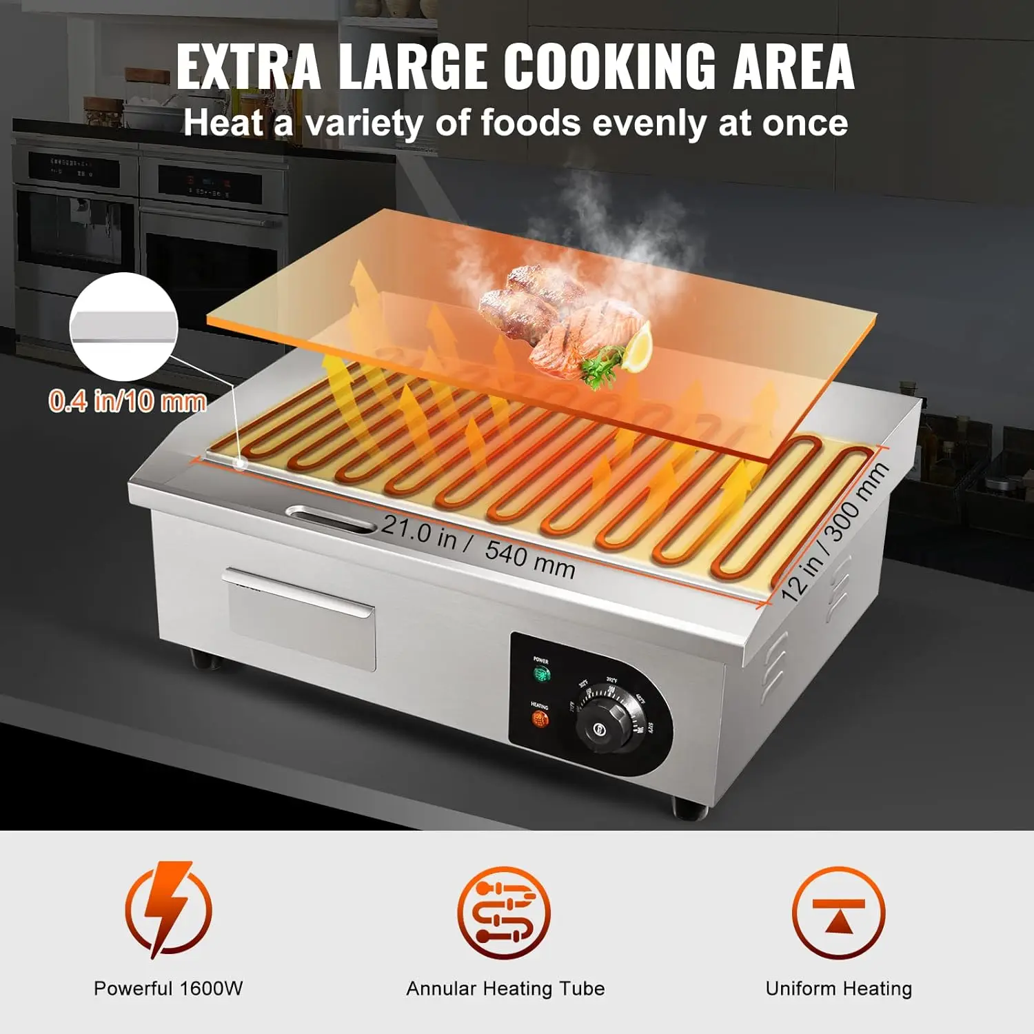 Plancha eléctrica comercial nó - Electric Griddle Flat Top reseña y precio