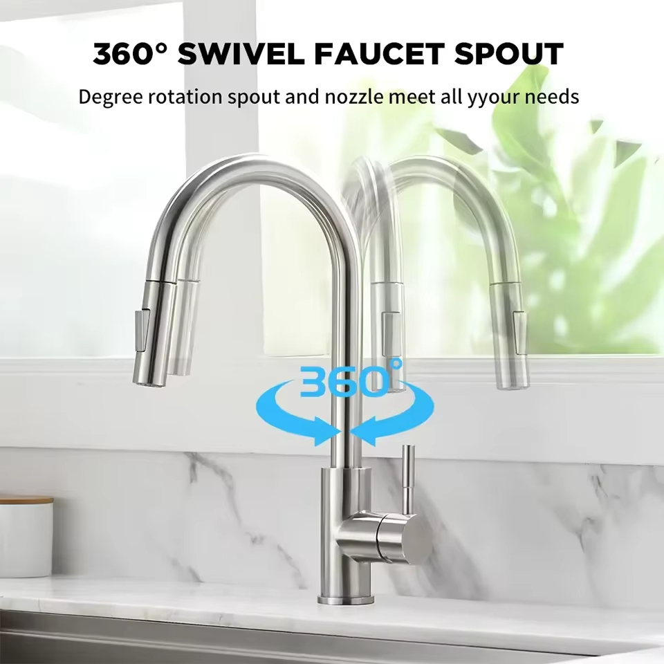 Grifo de Cocina Negro Plateado - Commercial Kitchen Mixer Tap reseña y precio