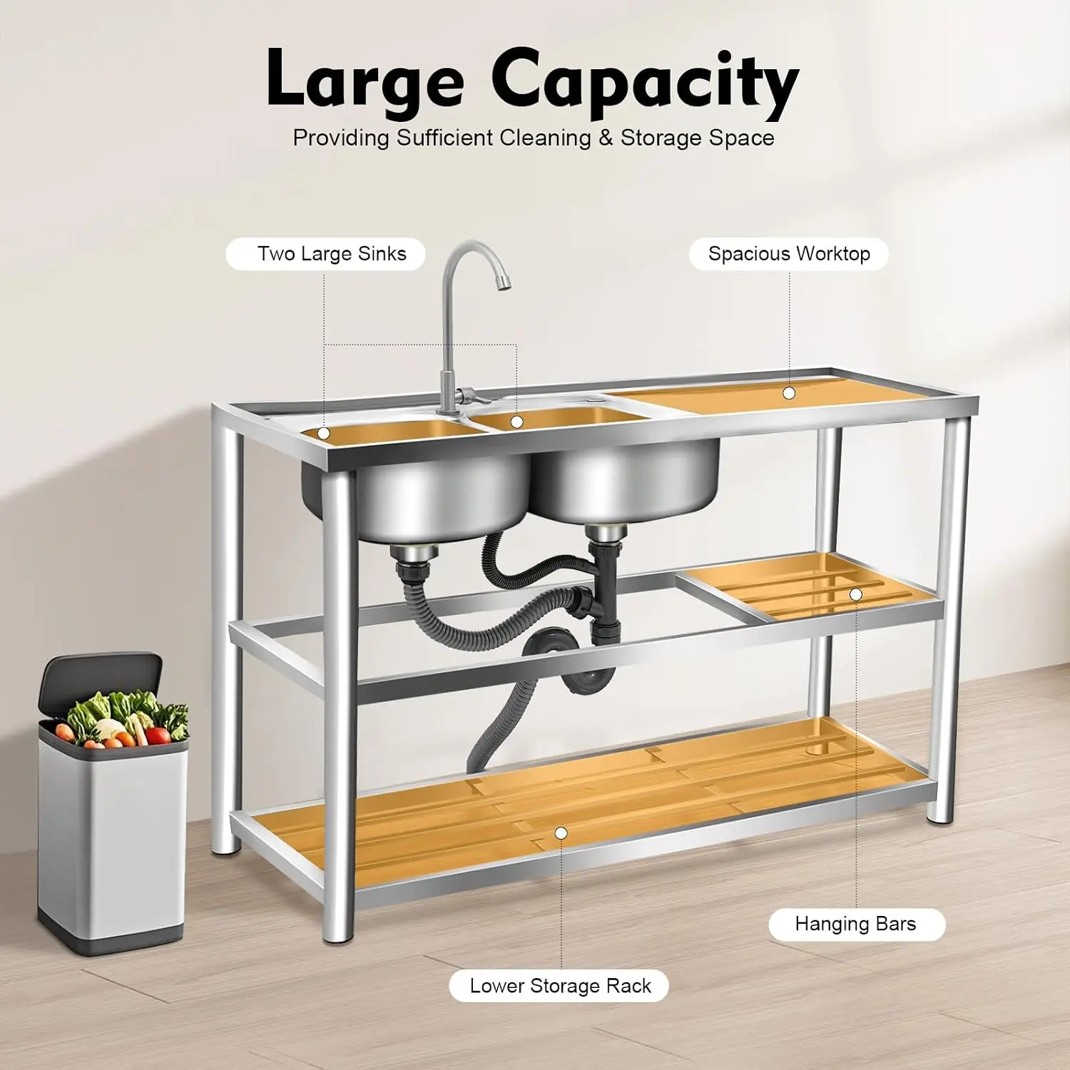 Fregadero de preparación indep - Commercial Kitchen Worktops reseña y precio