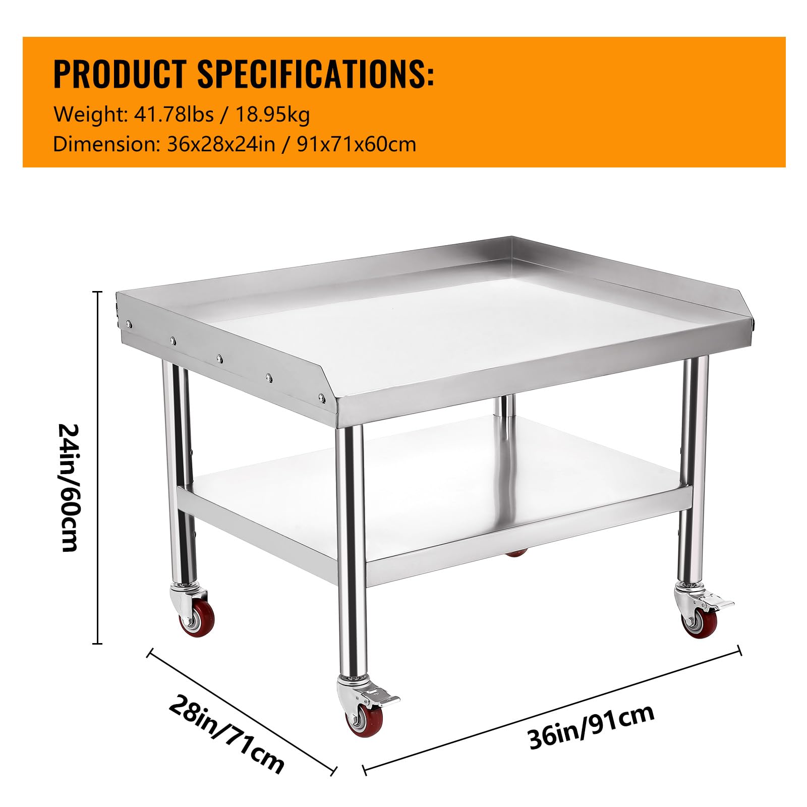 Mesa de trabajo de acero inoxi - Commercial Kitchen Worktops reseña y precio