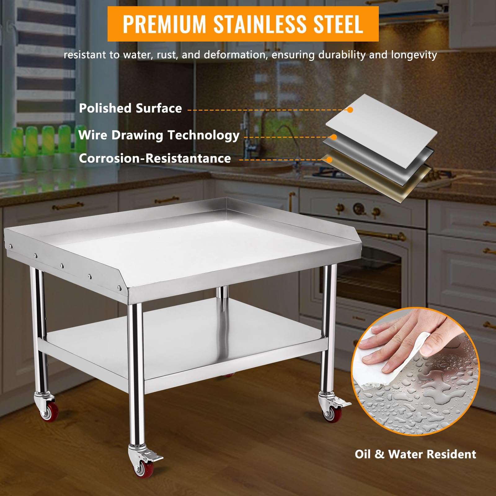 Mesa de trabajo de acero inoxi - Commercial Kitchen Worktops reseña y precio