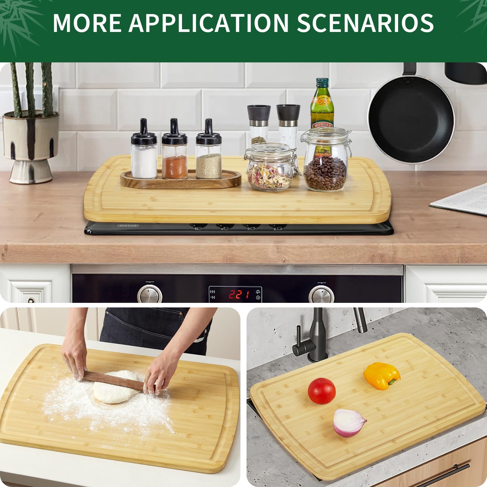 Tabla de cortar grande de bamb - Commercial Kitchen Deep Cleaning reseña y precio